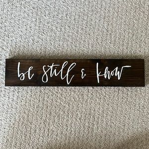 “Be Still & Know” wood painting